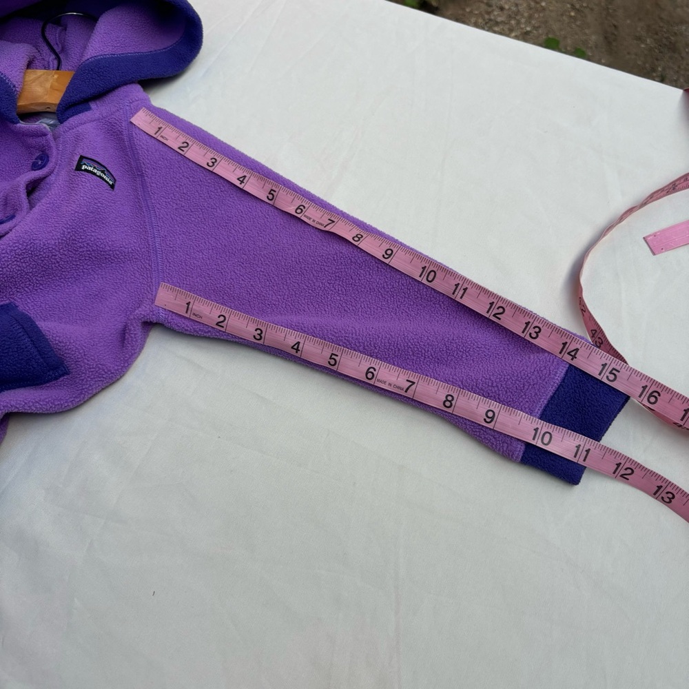 Patagonia Purple Fleece Elf Hood Jacket Elbow Patches Size 3T Baby Toddler - Picture 10 of 10
